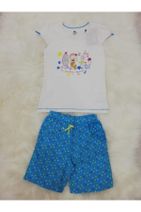 Wonder Kıds Wonder Kids 130602 Kız Çocuk Şortlu Yazlık Pijama Takımı - 1