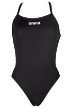 ARENA W Solid Light Tech High Black -white Kadın Yüzücü Mayo - 1