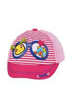 Kitti Kız Bebek Şapka Kep Yazlık 0-18 Ay Fuşya 7006 - 1