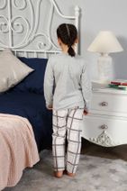 ELİTOL Kız Çocuk Gri Melanj Pamuklu Likralı Pijama Takım - 2