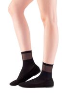 EMINNA Kadın Siyah Transparan Bilekli Soket Çorap - 1
