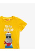 Koton Erkek Bebek Sarı Baskılı Yazılı Pamuklu T-Shirt - 3