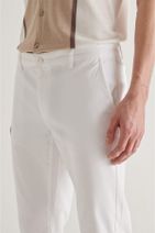 Avva Erkek Beyaz Yandan Cepli Armürlü Slim Fit Pantolon A11y3029 - 2