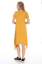 Suanye Sarı Mickey Baskılı Elbise - 5