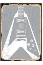Tablomega Gitar Desenli Ahşap Tablo 25cm X 35cm - 1