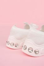 Marjin Kadın Sneaker Kalın Taban Triko Spor Ayakkabı Petro beyaz - 7