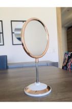 firsatgeldi Çift Taraflı Büyüteçli 360 Derece Eğilebilir Oval Makyaj Aynası - 2