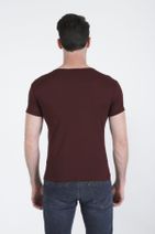 CATSPY Erkek Bordo Basic Slim Fit Kısa Kollu T-shirt - 1