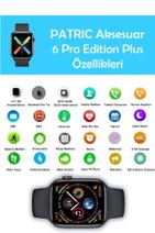 PATRİC Smartwatch 6 Pro Edition Plus - Yeni Versiyon Iphone Ve Android Uyumlu Ip Hasır Kordon Akıllı Saat - 3