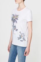 Mavi Kadın Palmiye Baskılı Beyaz T-Shirt 167096-620 - 5