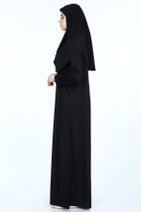 erva collection Kadın Siyah Başörtülü Pratik Namaz Elbisesi - 5