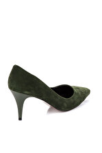 Pembe Potin Yeşil Süet Kadın Topuklu Ayakkabı A11905-17 - 3