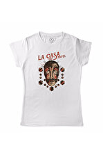 Art T-Shirt Kadın Beyaz La Casa De Papel Dalı Desıgn T-Shirt WA50705WK - 1