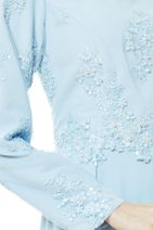 Fashion Night Kadın Güpürlü Abiye Elbise Buz Mavisi 4179-14 - 2