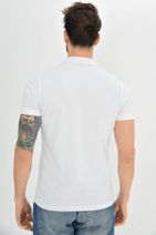 DYNAMO Erkek Beyaz Polo Yaka Likralı T-shirt - 2