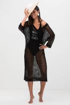 Cool & Sexy Kadın Siyah File Uzun Pareo Elbise SMT28 - 3
