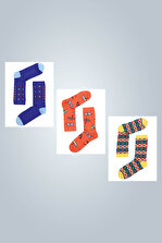 The Socks Company Kadın Çok Renkli 3'lü Paket Desenli Çorap - 1