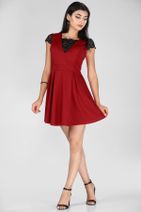 Nesrinden Kadın Dantel İşlemeli Kırmızı Elbise ELB001509325 - 3