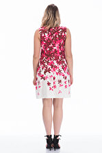 Şans Kadın Kemik Çiçek Desenli Elbise 65N6515 - 2