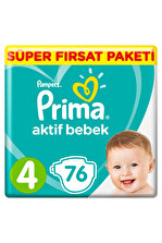 Prima Bebek Bezi Aktif Bebek 4 Beden Maxi Süper Fırsat Paketi 76 Adet - 1