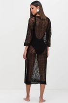 Cool & Sexy Kadın Siyah File Uzun Pareo Elbise SMT28 - 2
