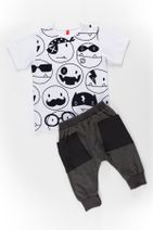 MSHB&G Gri Beyaz Erkek Çocuk Emoji Monsters Baggy Takım MS-18Y1-094 - 3
