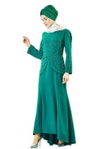 LADYNUR Kadın Abiye Elbise Yeşil 3009-21 - 3