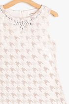 Koton Ekru Kız Çocuk Desenli Elbise - 3