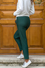 Trend Alaçatı Stili Kadın Yeşil Beli Lastikli Salaş Pantolon ALC-2328 - 2