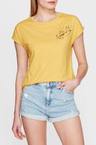 Mavi Kadın Kediler Baskılı Sarı T-Shirt 167910-28790 - 1
