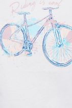 Mavi Kadın Bisiklet Baskılı Beyaz T-Shirt 167906-620 - 5