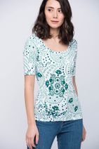 Marks & Spencer Kadın Yeşil Desenli T-Shirt T41001271CJ4 - 1