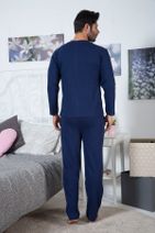 STRAWBERRY Erkek Mavi Pamuklu Uzun Kollu Pijama Takımı 4072 - 2