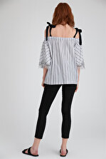 Setre Kadın Siyah- Beyaz Şerit Bluz ST030S300111 - 2