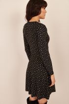 Olalook Kadın Siyah Kruvaze Yıldızlı Elbise ELB-19000117 - 5