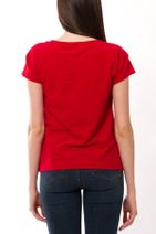 Moschino Kadın Kırmızı T-Shirt Mw154 - 2