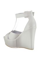 Fox Shoes Beyaz Kadın Dolgu Topuklu Ayakkabı D459617709 - 4