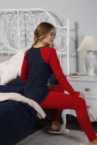 ELİTOL Kadın Lacivert Pamuklu Likralı Pijama Takımı - 4