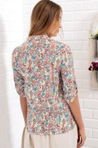 Trend Alaçatı Stili Kadın Multi Çiçekli Dokuma Gömlek ALC-5554 - 5