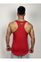 BLACK Erkek Kırmızı Sparta Baskılı Fitness Atleti - 4