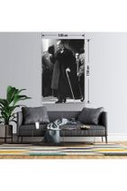 BASKIVAR Siyah Beyaz Atatürk Portresi Dikey Kanvas Tablo - Tablo - Ata-071 - 2