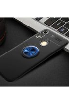 Gramaphone Huawei Y6 2019 Kılıf Yüzüklü Standlı Siyah Mavi Arka Kapak - 1