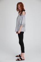 Setre Kadın Siyah- Beyaz Şerit Bluz ST030S300111 - 3
