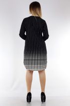 Alesia Kadın Siyah Puantiye Desenli Krep Tunik-Elbise FTS011 - 5
