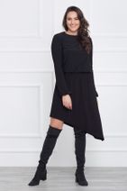 Laranor Kadın Siyah Asimetrik Kesim Elbise 17LB9019 - 1