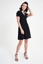 Laranor Kadın Siyah Yaka Detay Hareketli Etek Elbise 19L6573 - 1