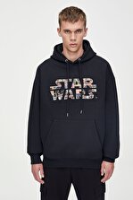 Pull & Bear Kapüşonlu Siyah Star Wars Sweatshirt - 2