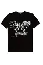 ROCKANDROLL Melek Şeytan Siyah Kısa Kollu Erkek T-shirt - 1