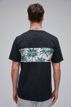 GRIMELANGE CAMERON Lacivert Yuvarlak Yakalı Yaprak Orman Tropik Baskılı T-Shirt - 2