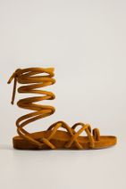 MANGO Woman Kadın Orta Kahverengi Çapraz Bantlı Sandalet 67035137 - 1